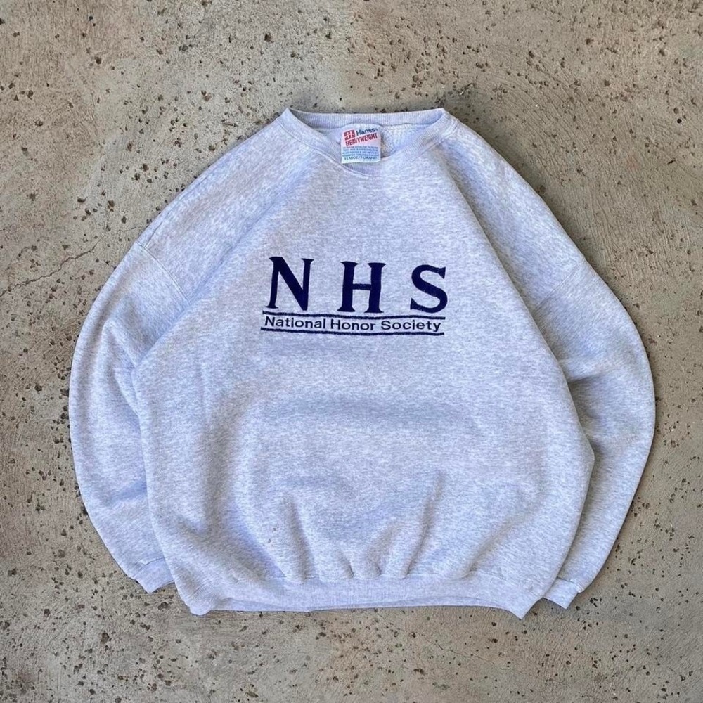 Vintage 90s NHS National Honor Society Hanes Heavyweight Crewneck Size XL